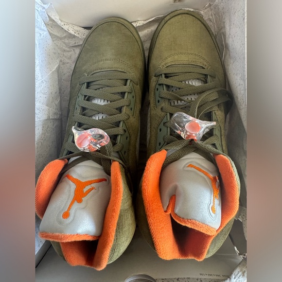orange and green jordan 5